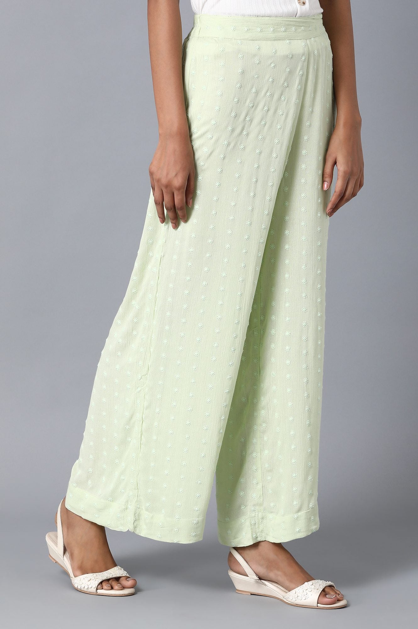 Green Loose Fit Palazzo