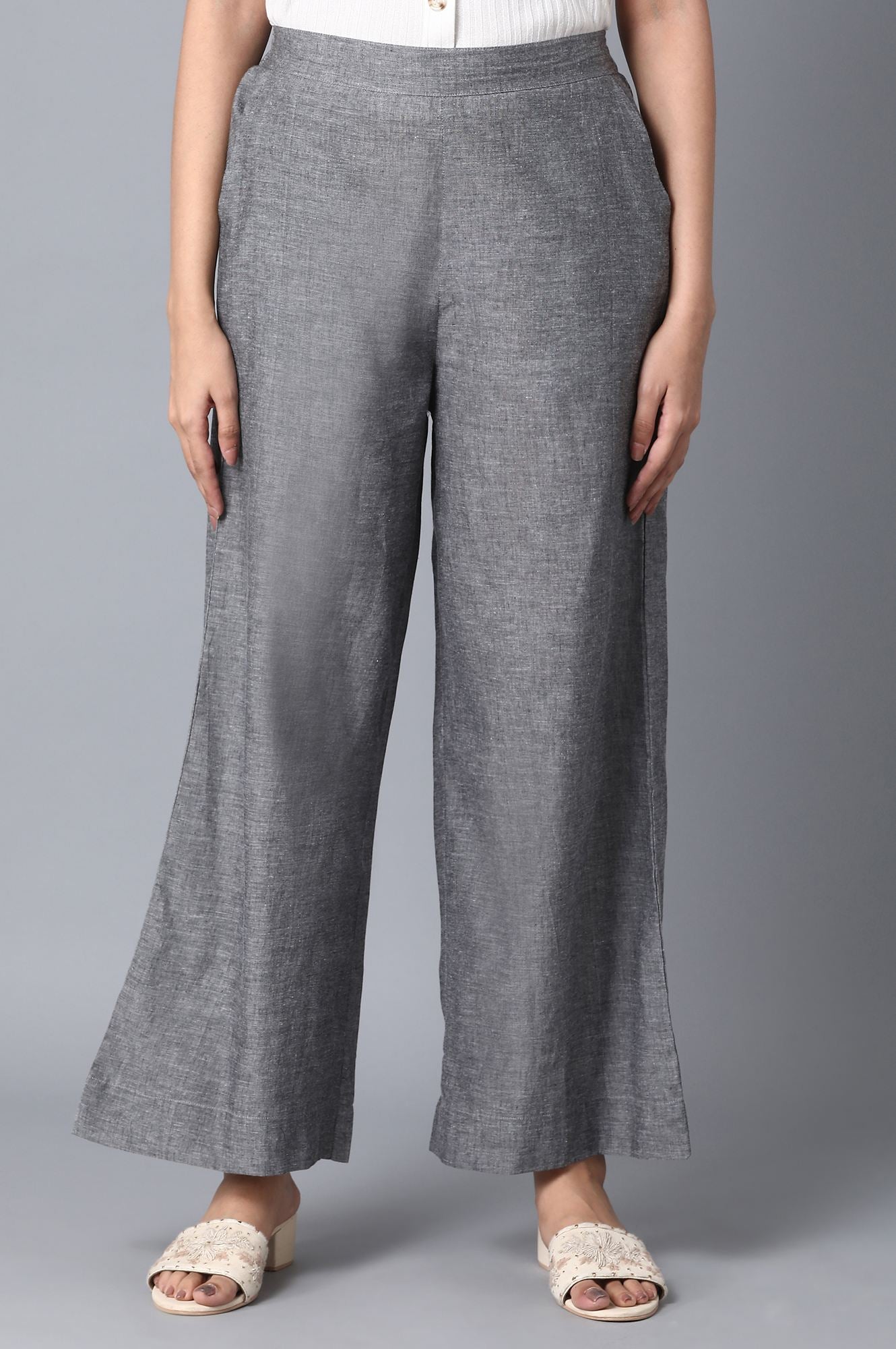 Grey Loose Fit Palazzo