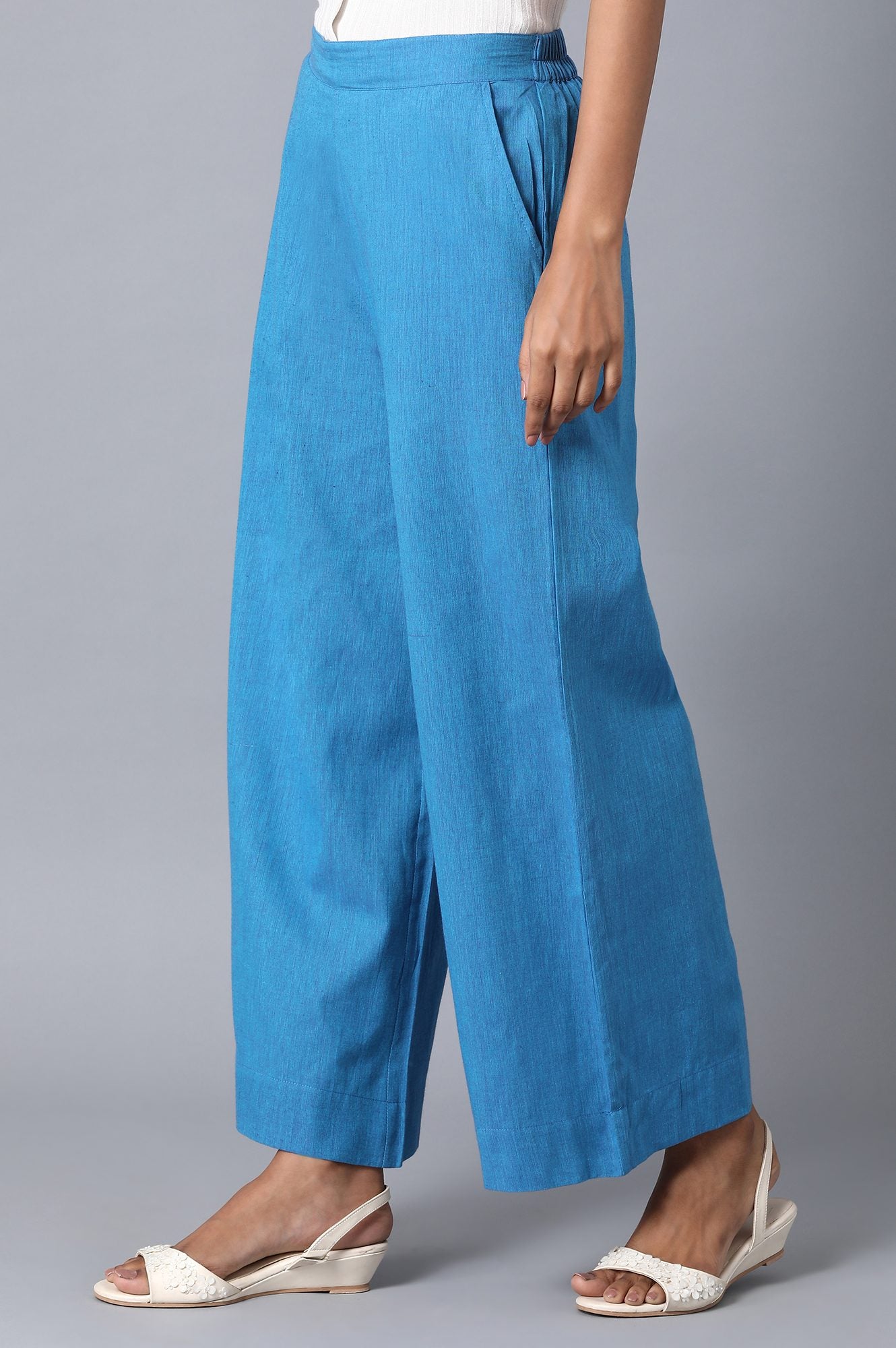 Blue Loose Fit Palazzo