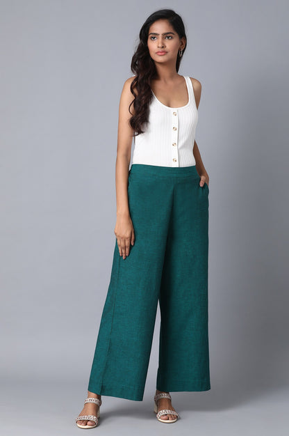 Green Loose Fit Palazzo