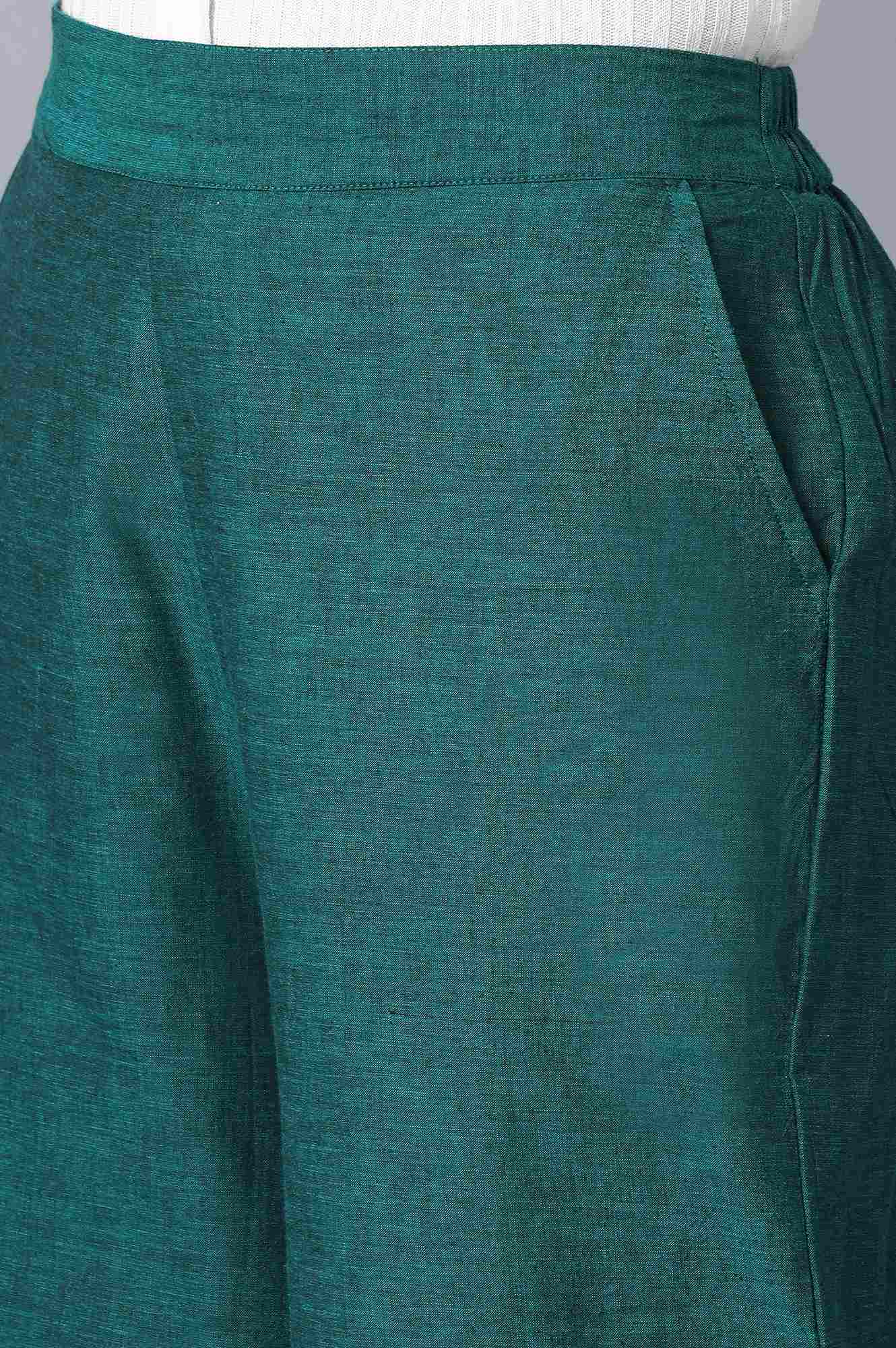 Green Loose Fit Palazzo