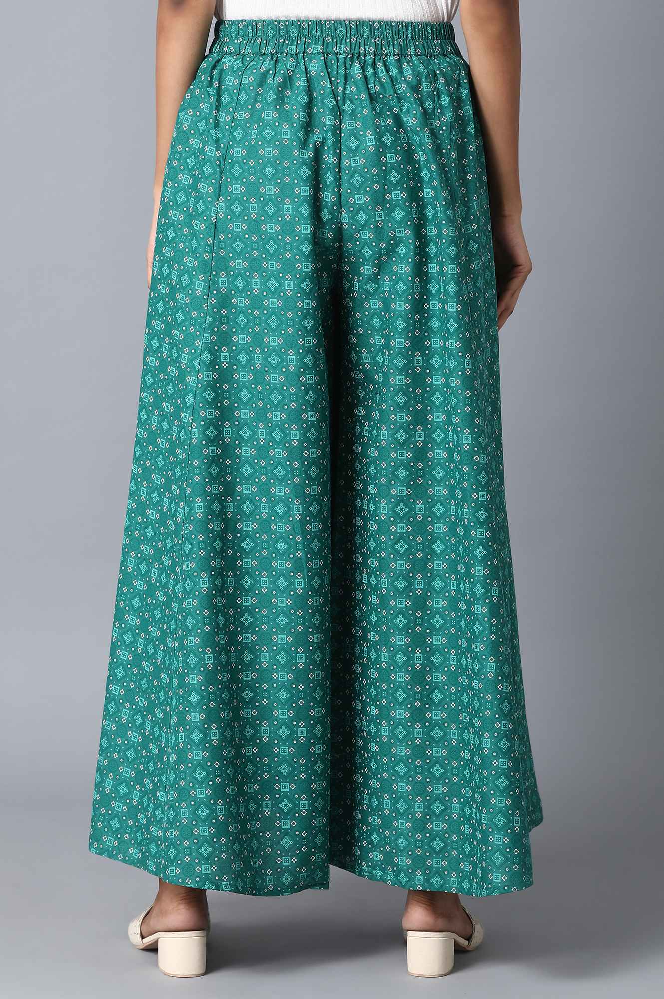 Deep green Loose Fit Palazzo