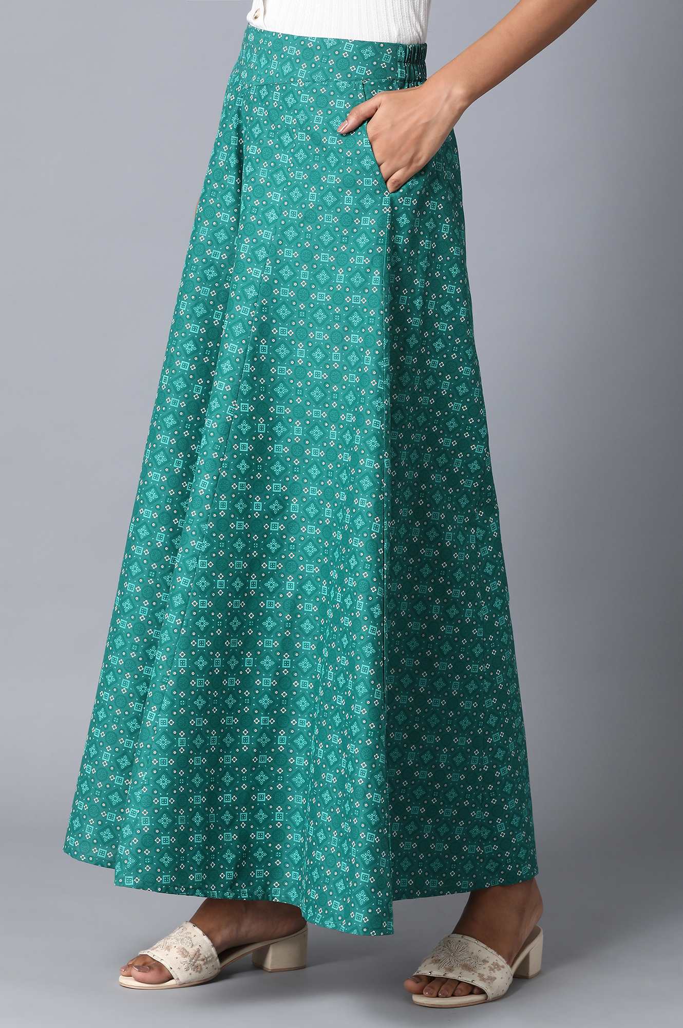 Deep green Loose Fit Palazzo