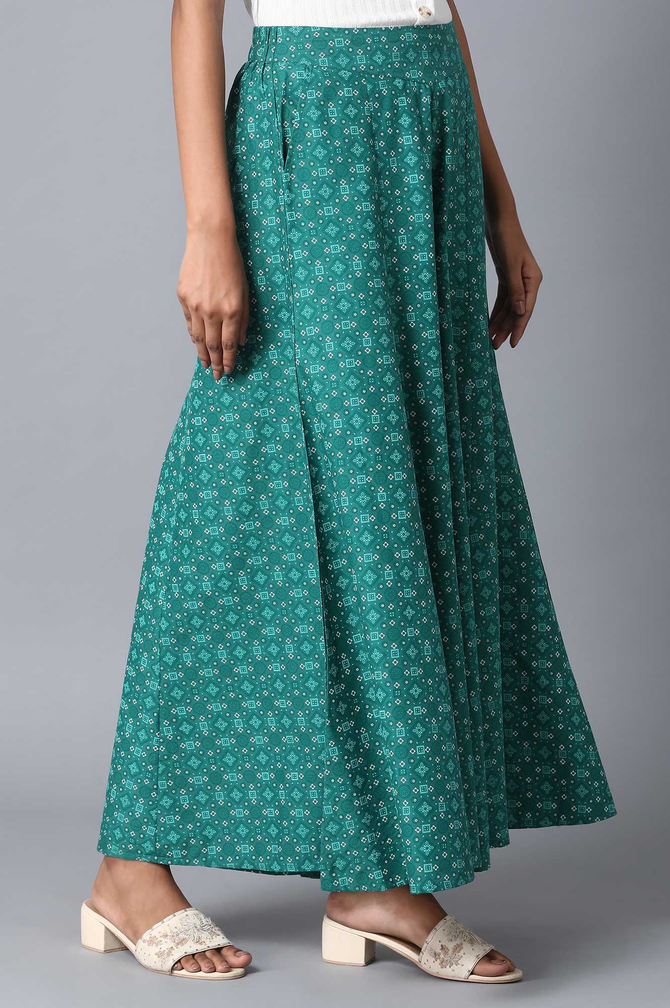 Deep green Loose Fit Palazzo