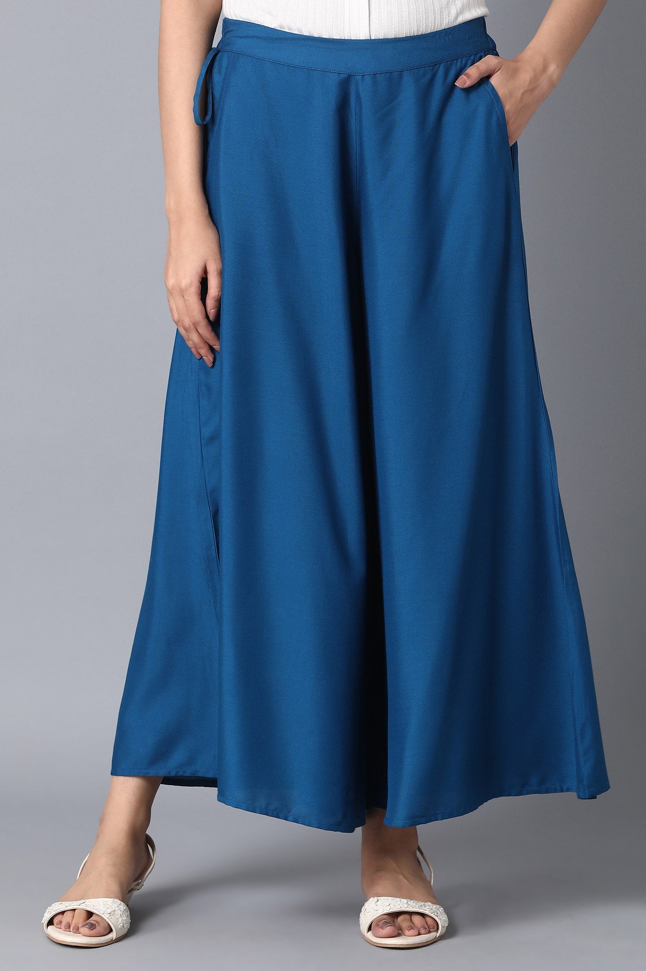 Blue Straight Culottes