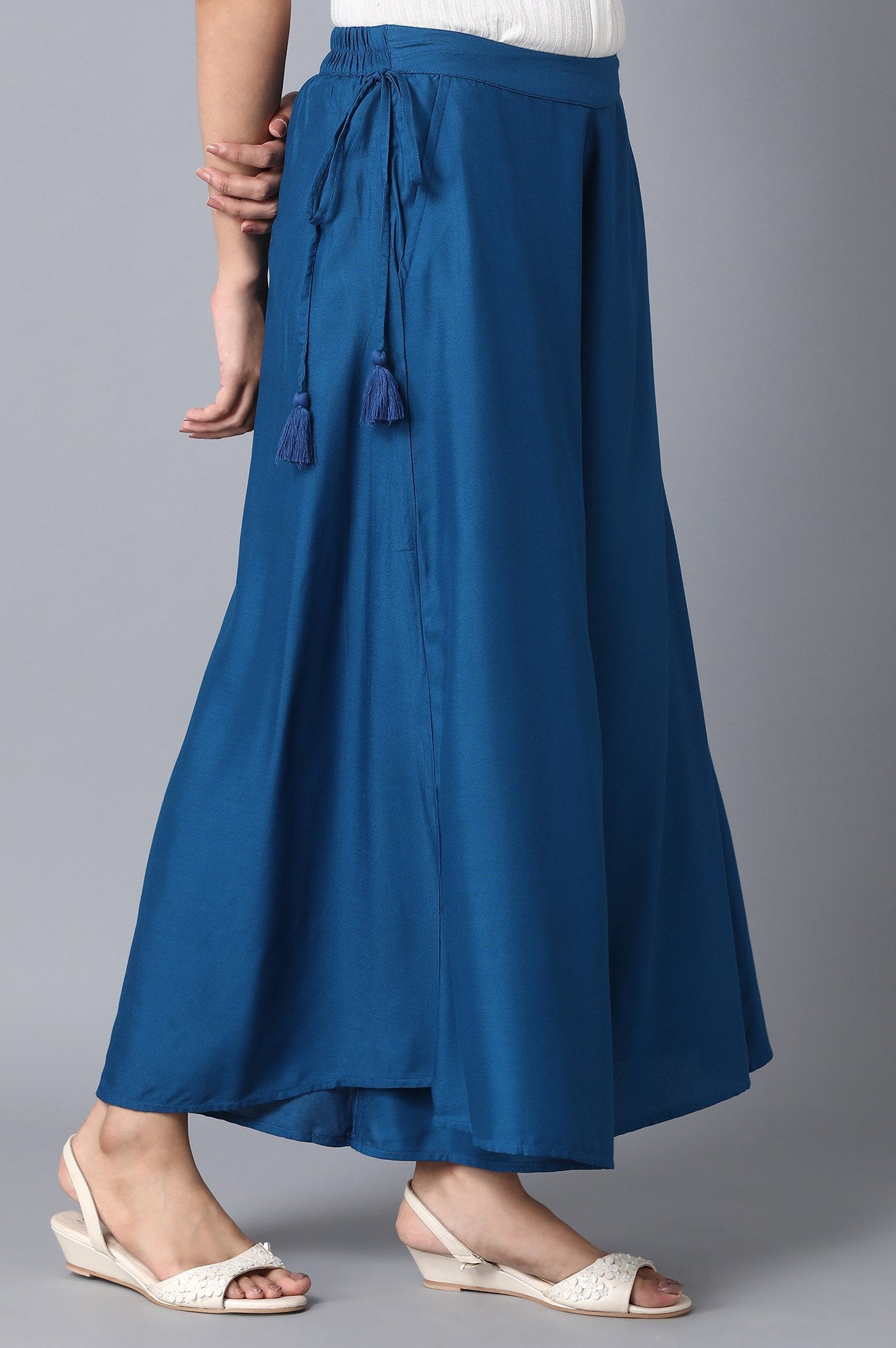 Blue Straight Culottes