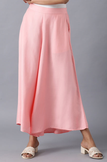 Pink solid culottes