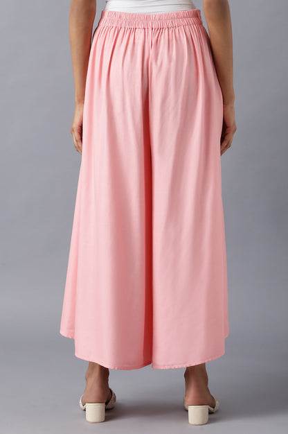 Pink solid culottes