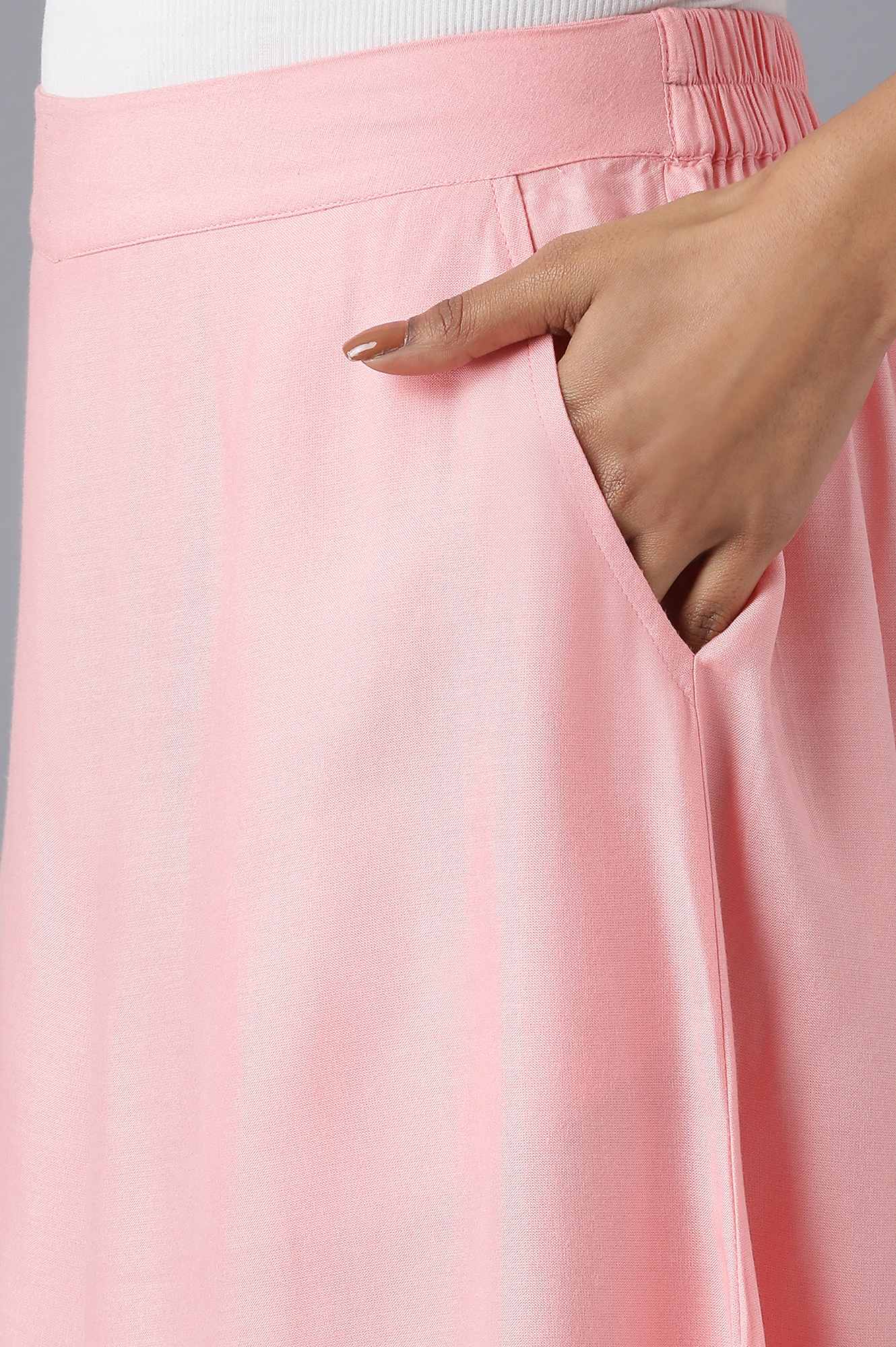 Pink solid culottes