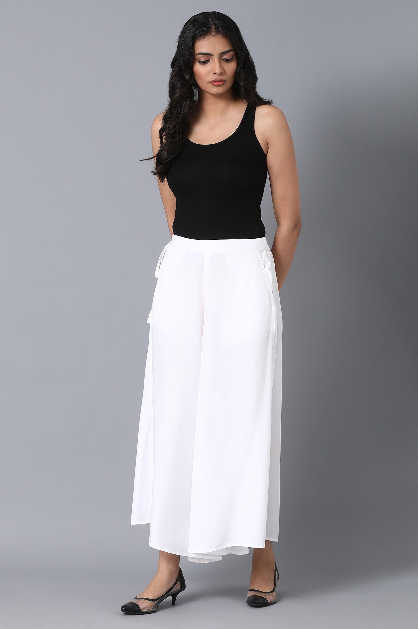 White Straight Culottes