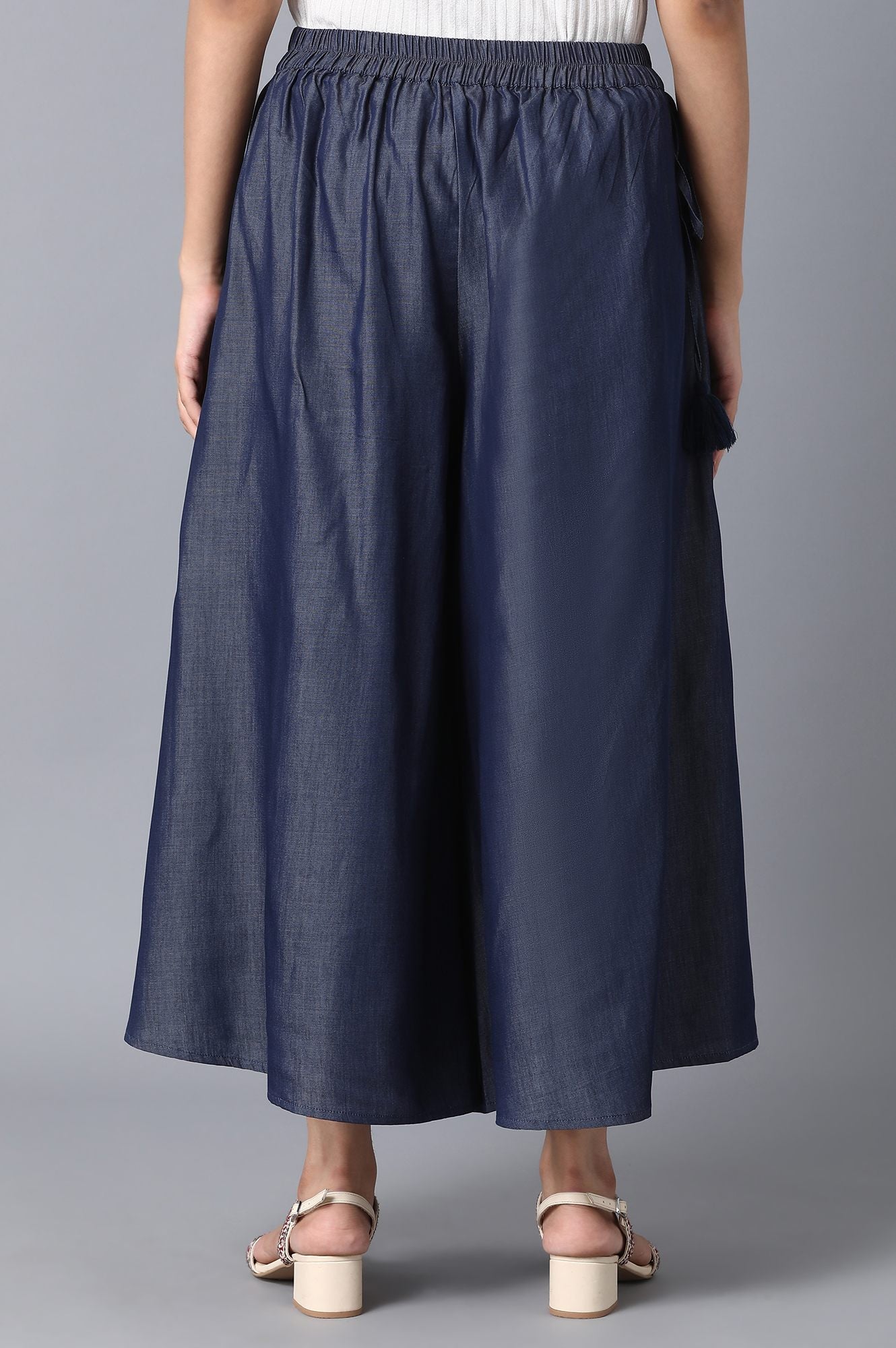 Blue Straight Culottes