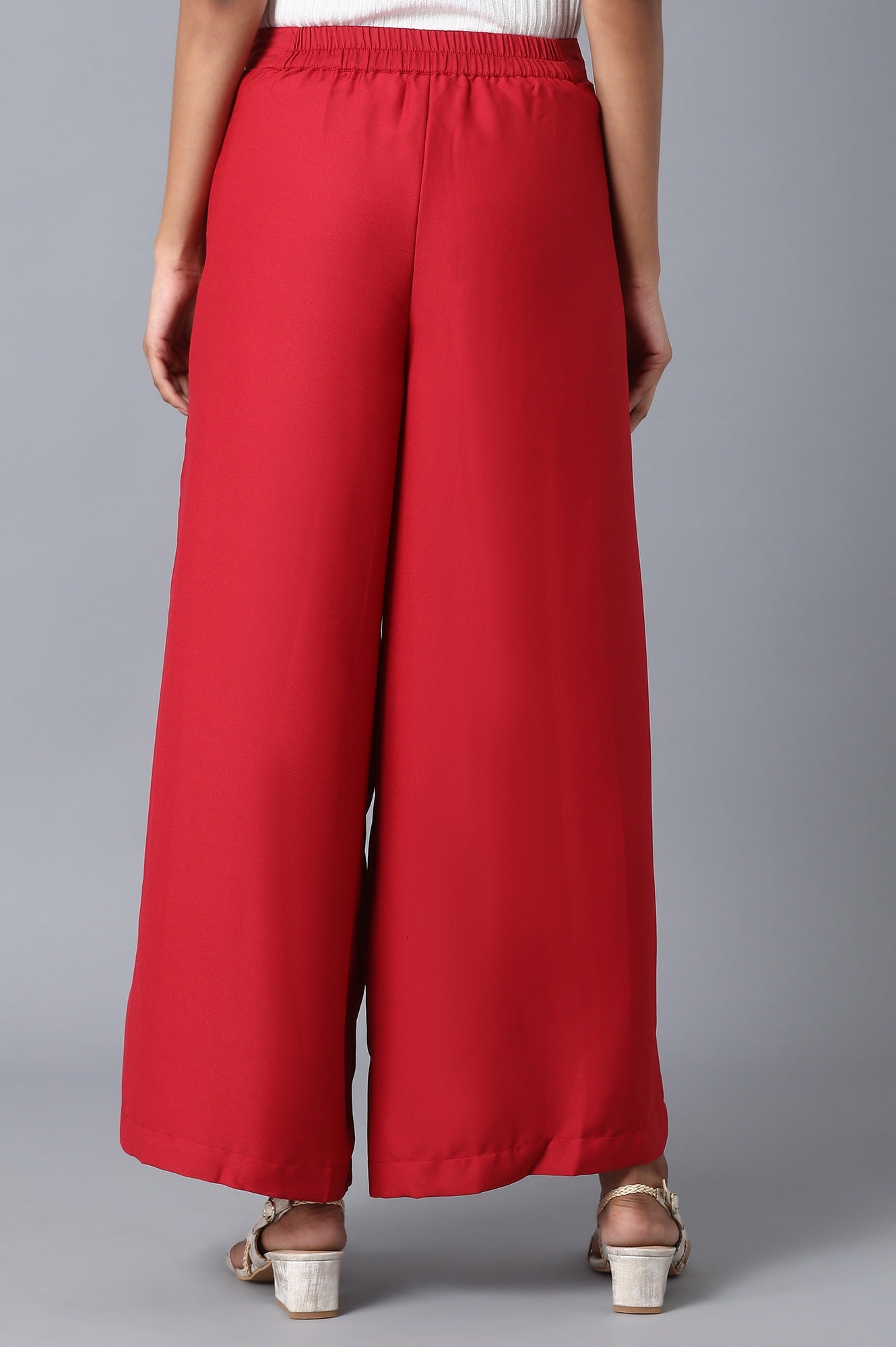 Red Loose Fit Palazzo