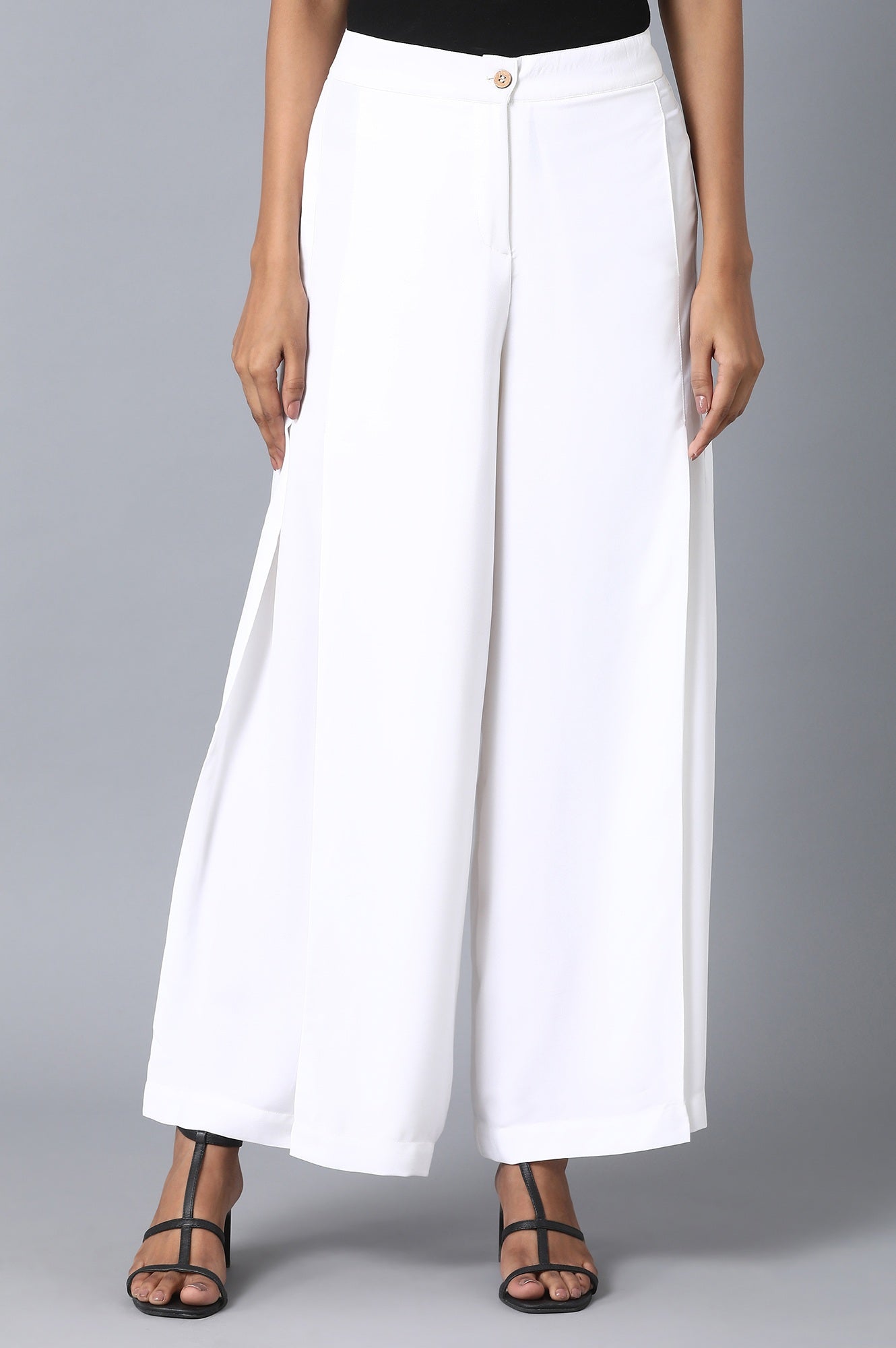 White Loose Fit Palazzo