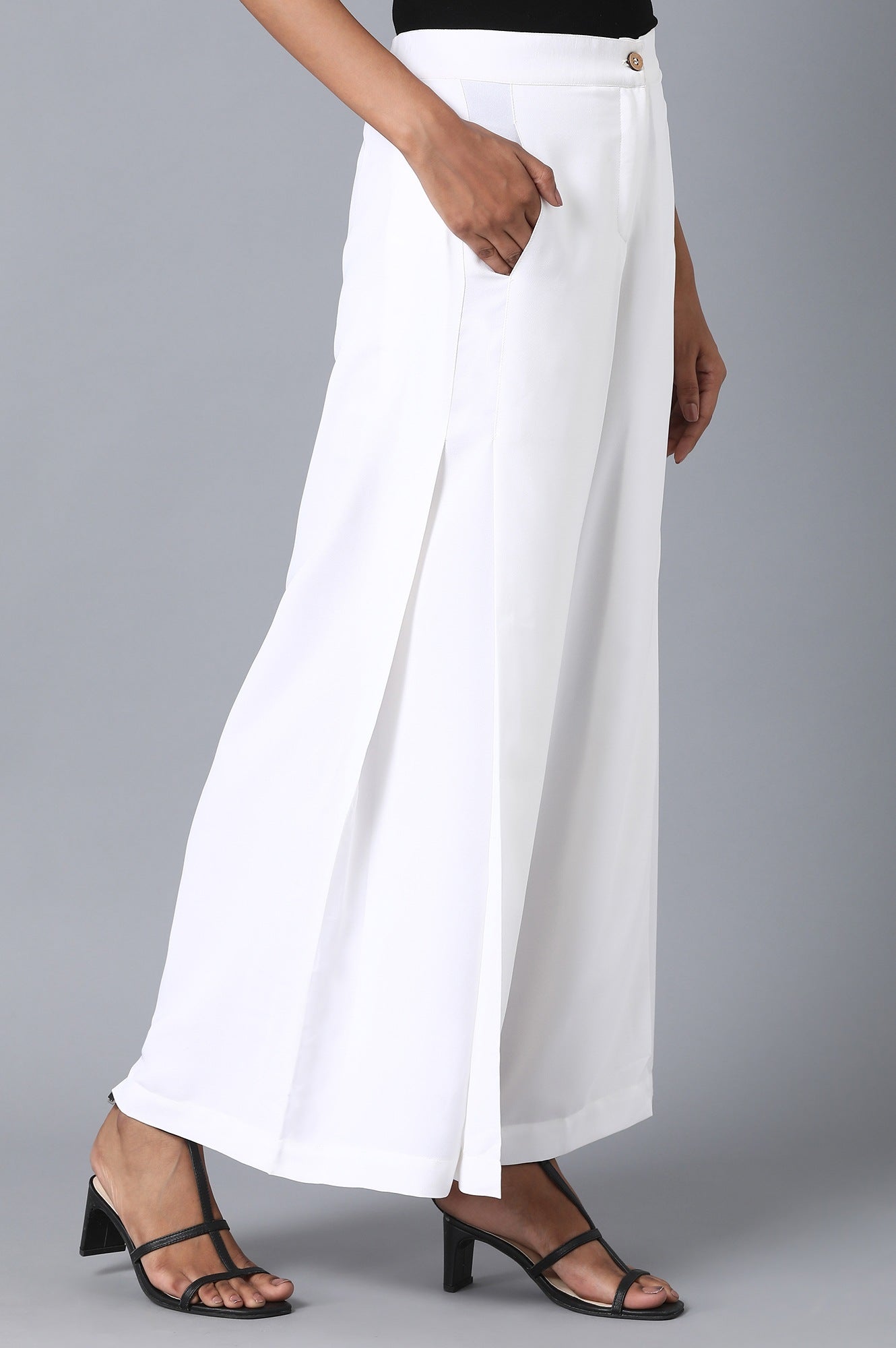 White Loose Fit Palazzo