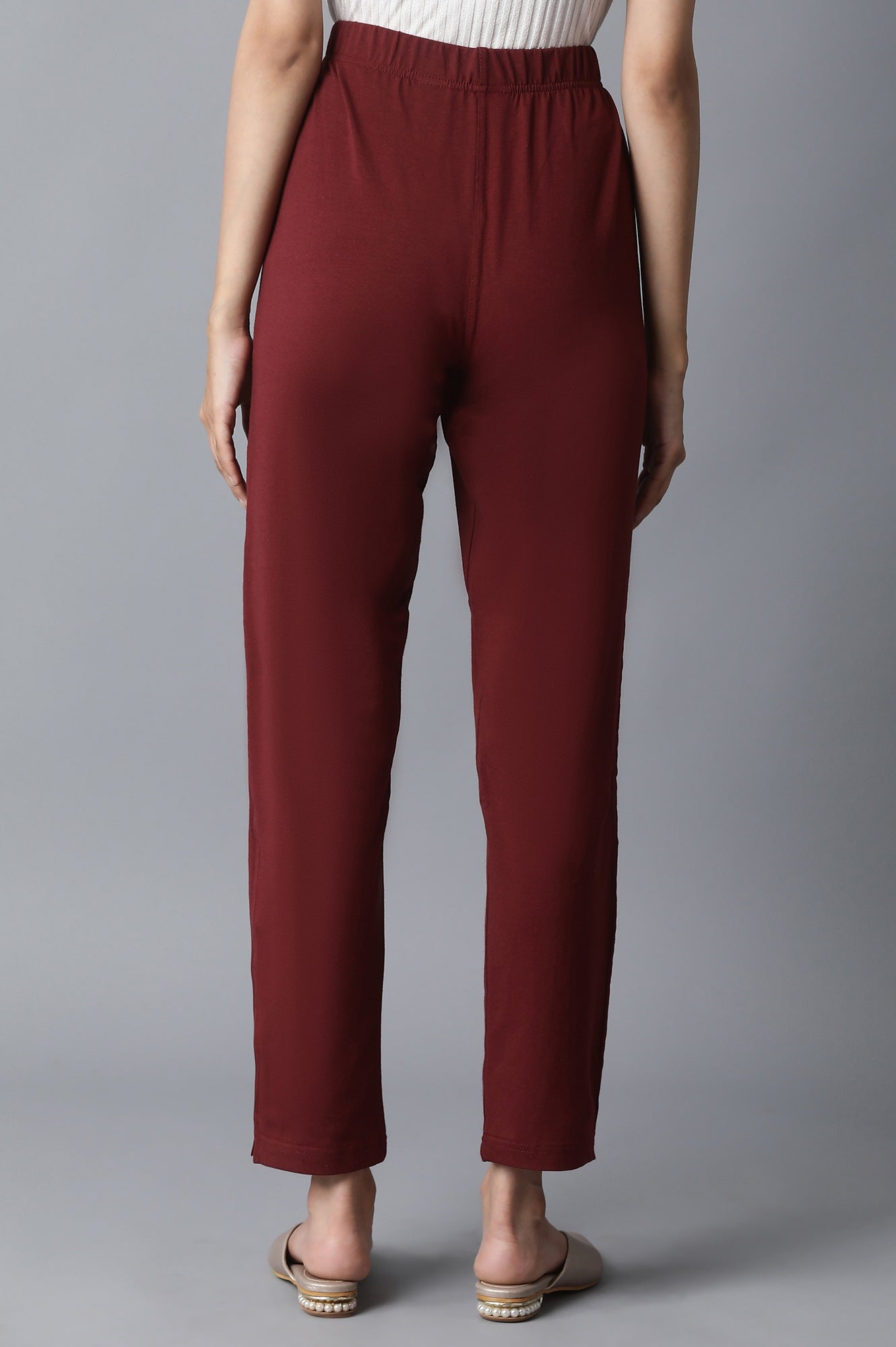 Maroon Straight Pants