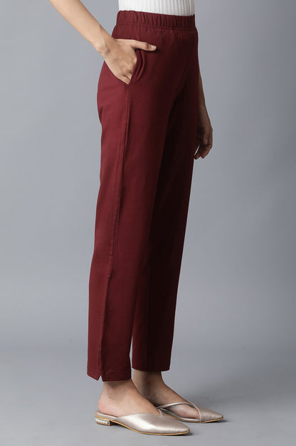 Maroon Straight Pants