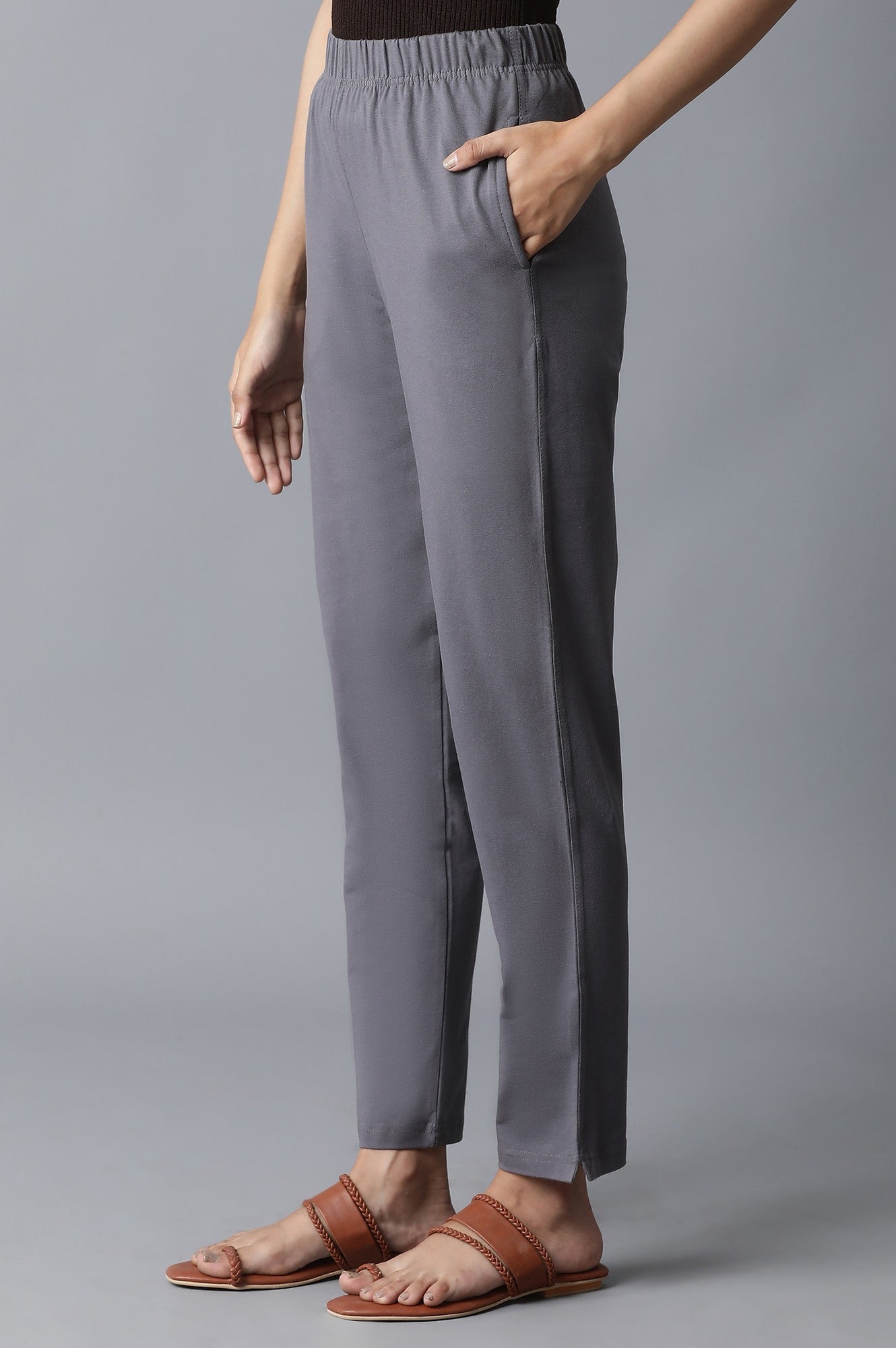 Grey Straight Pants