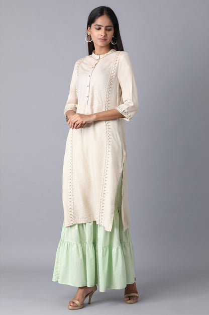 Light green Cotton Printed Sharara