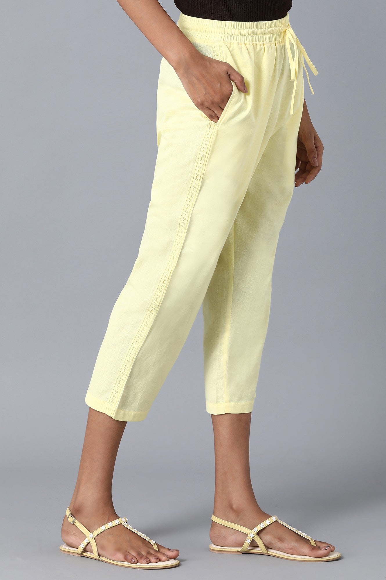 Yellow Slim Fit Trouser Pants