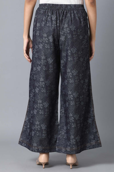 Navy Blue Loose Fit Palazzo