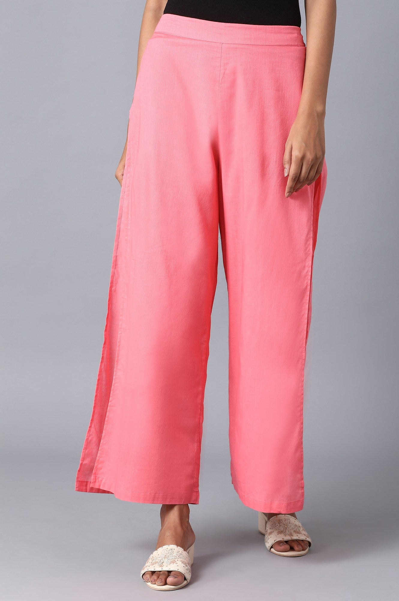 Pink Slim Fit Palazzo Pants