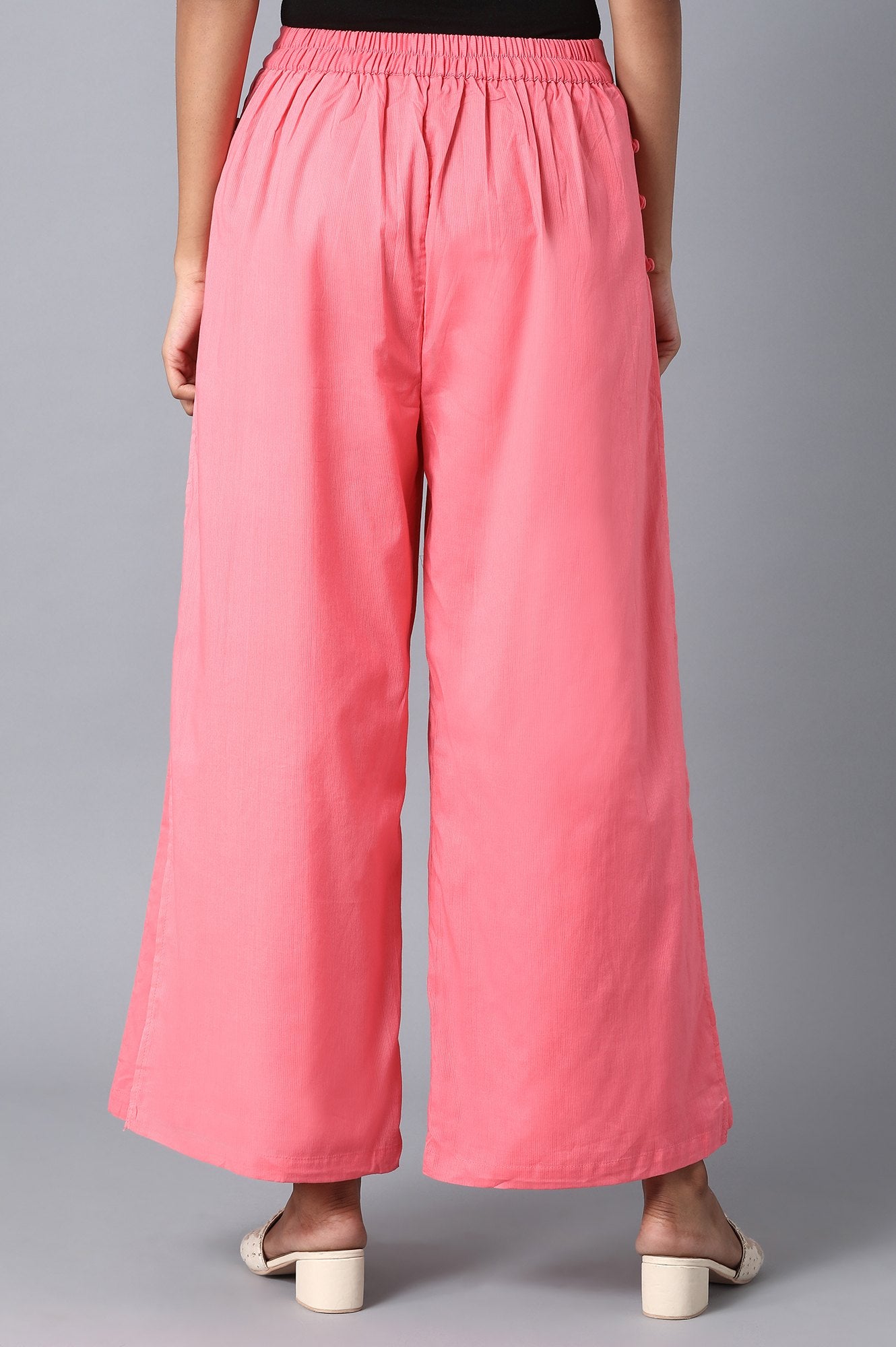 Pink Slim Fit Palazzo Pants