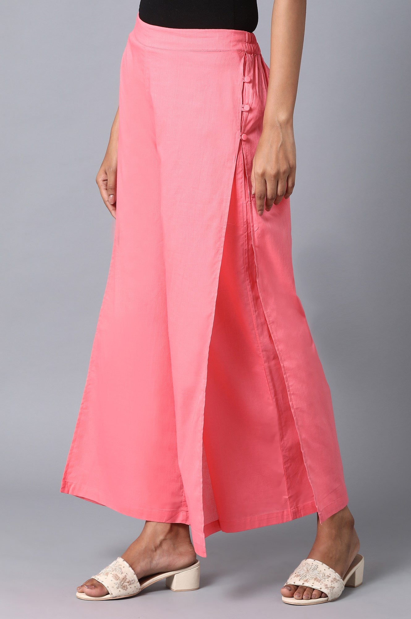 Pink Slim Fit Palazzo Pants