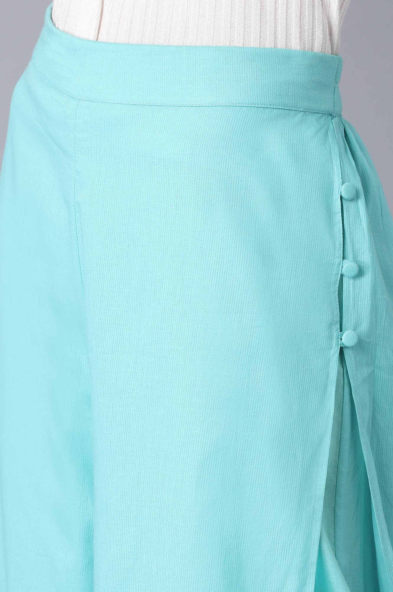 Aqua Green Slim Fit Palazzo Pants