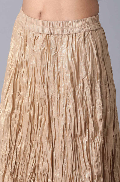 Golden Cotton Floral Print Skirt