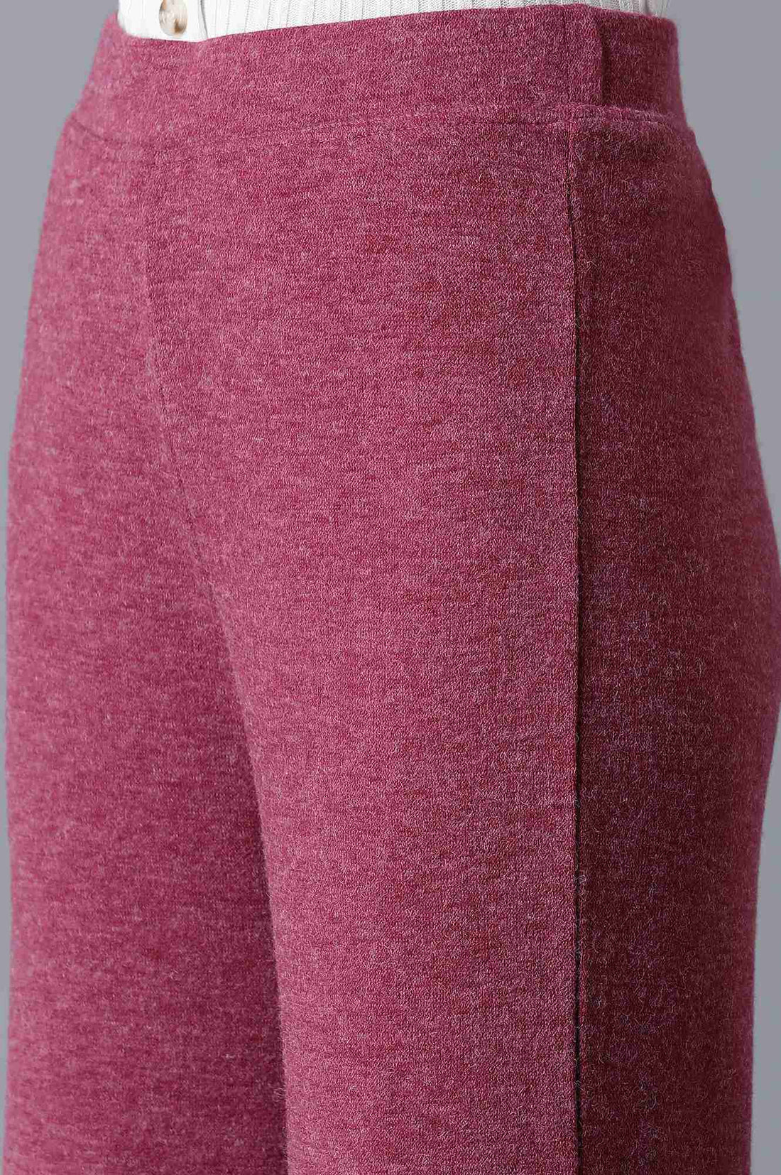 Pink Solid Straight Fit Palazzo With Elasticated Waist