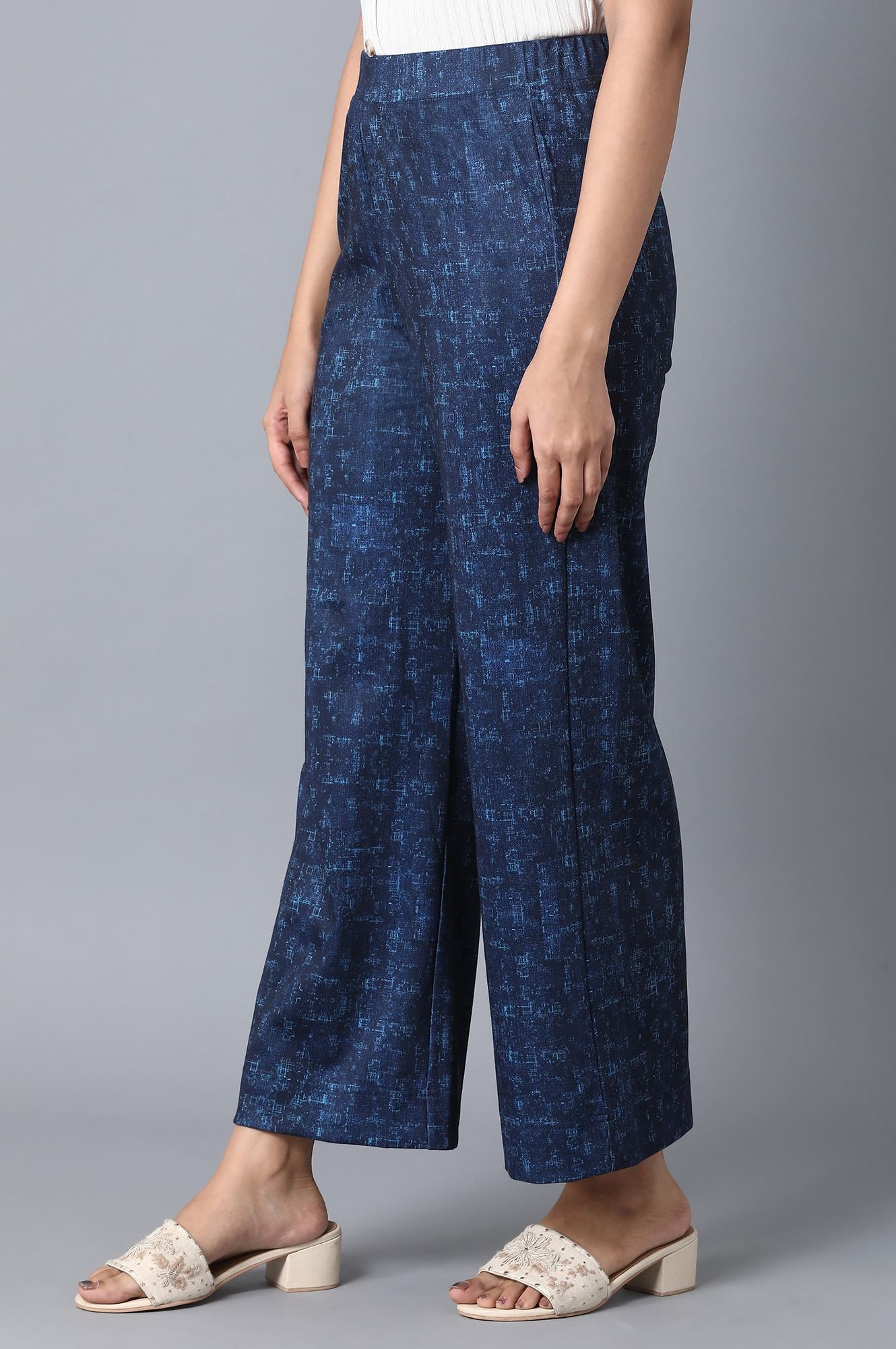 Blue Loose Fit Palazzo