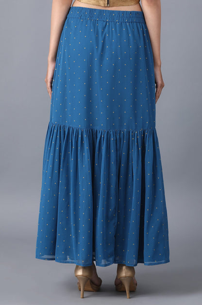 Blue Dot Print Skirt