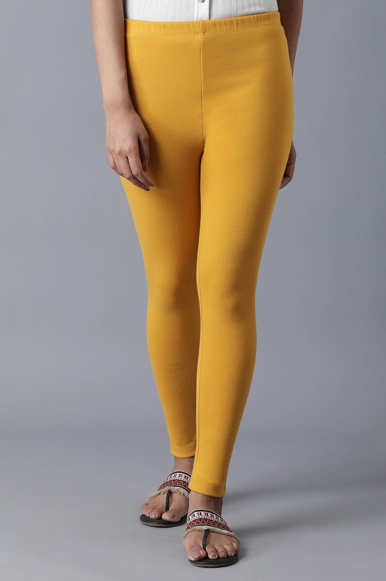 Yellow Ankle Length Tights