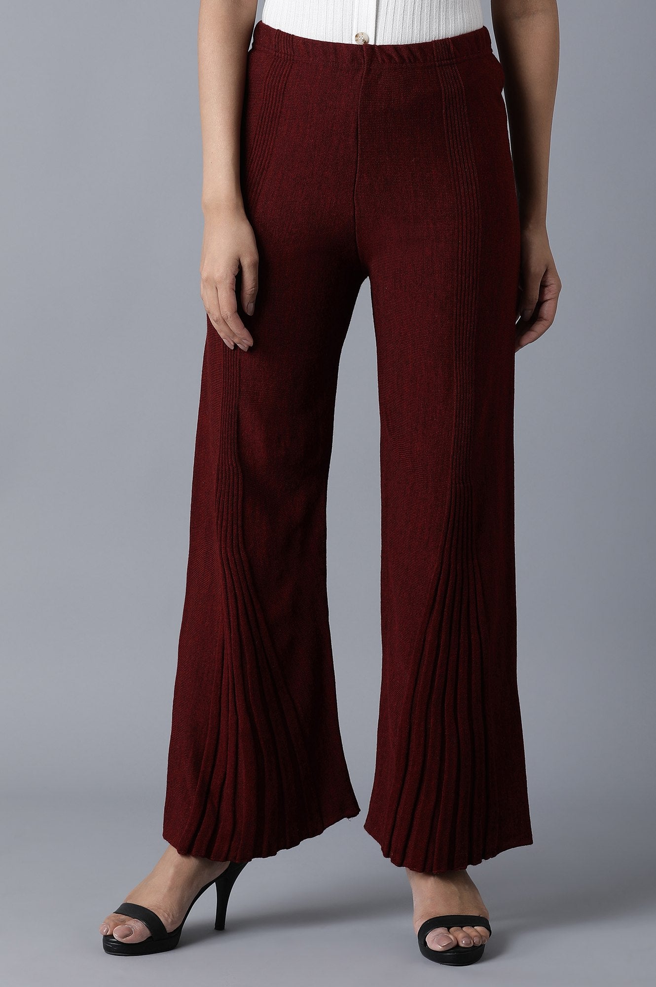 Maroon Flared Palazzo