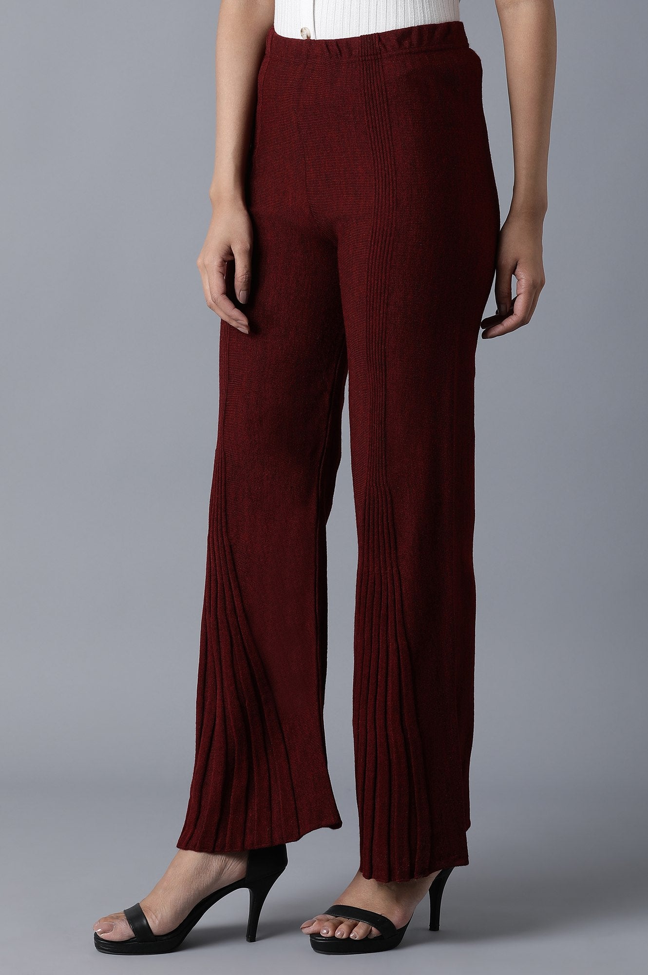 Maroon Flared Palazzo