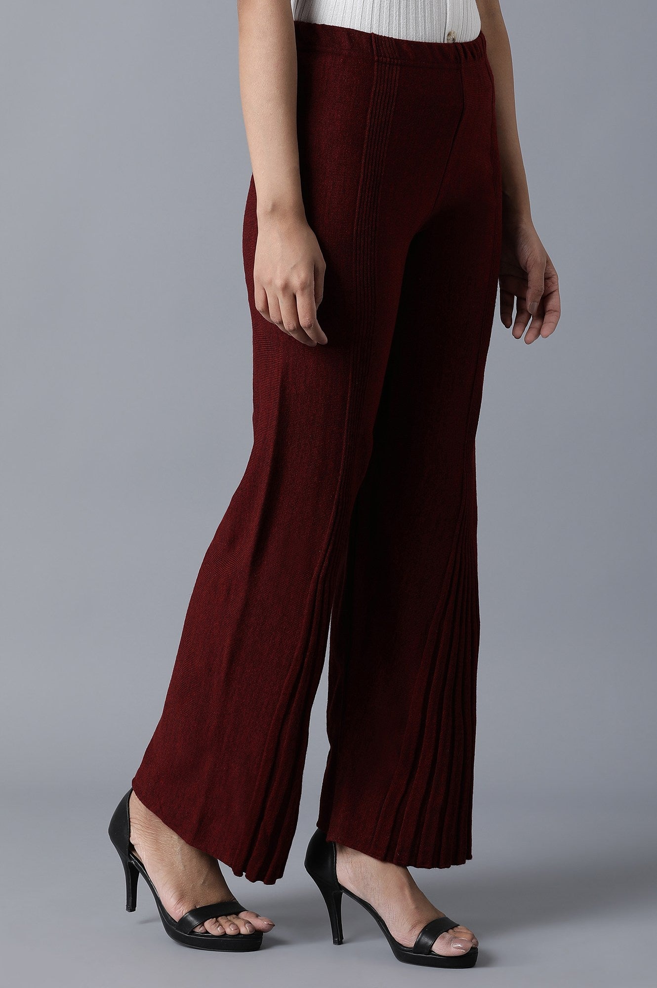 Maroon Flared Palazzo