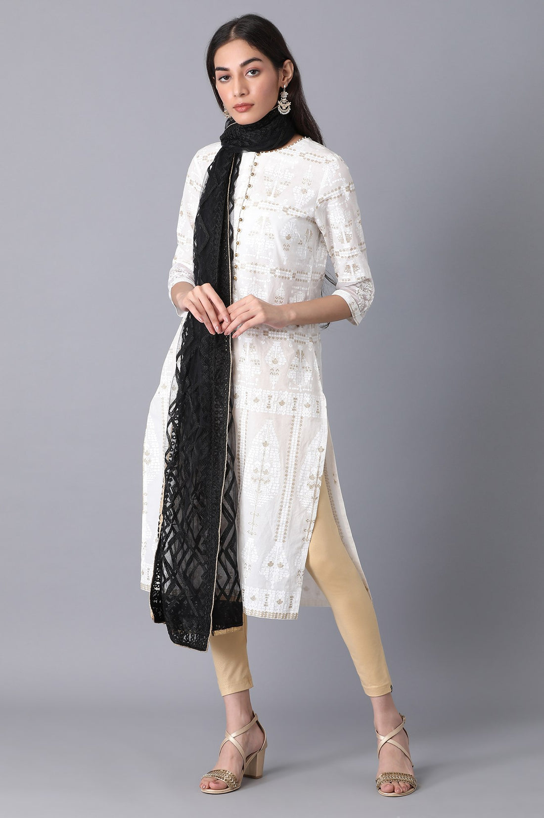 Black Net Dupatta