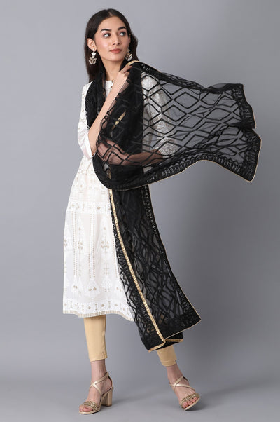 Black Net Dupatta