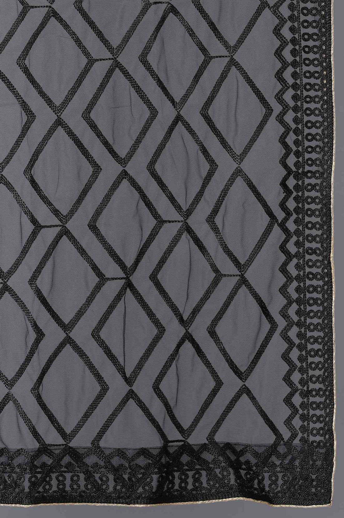 Black Net Dupatta