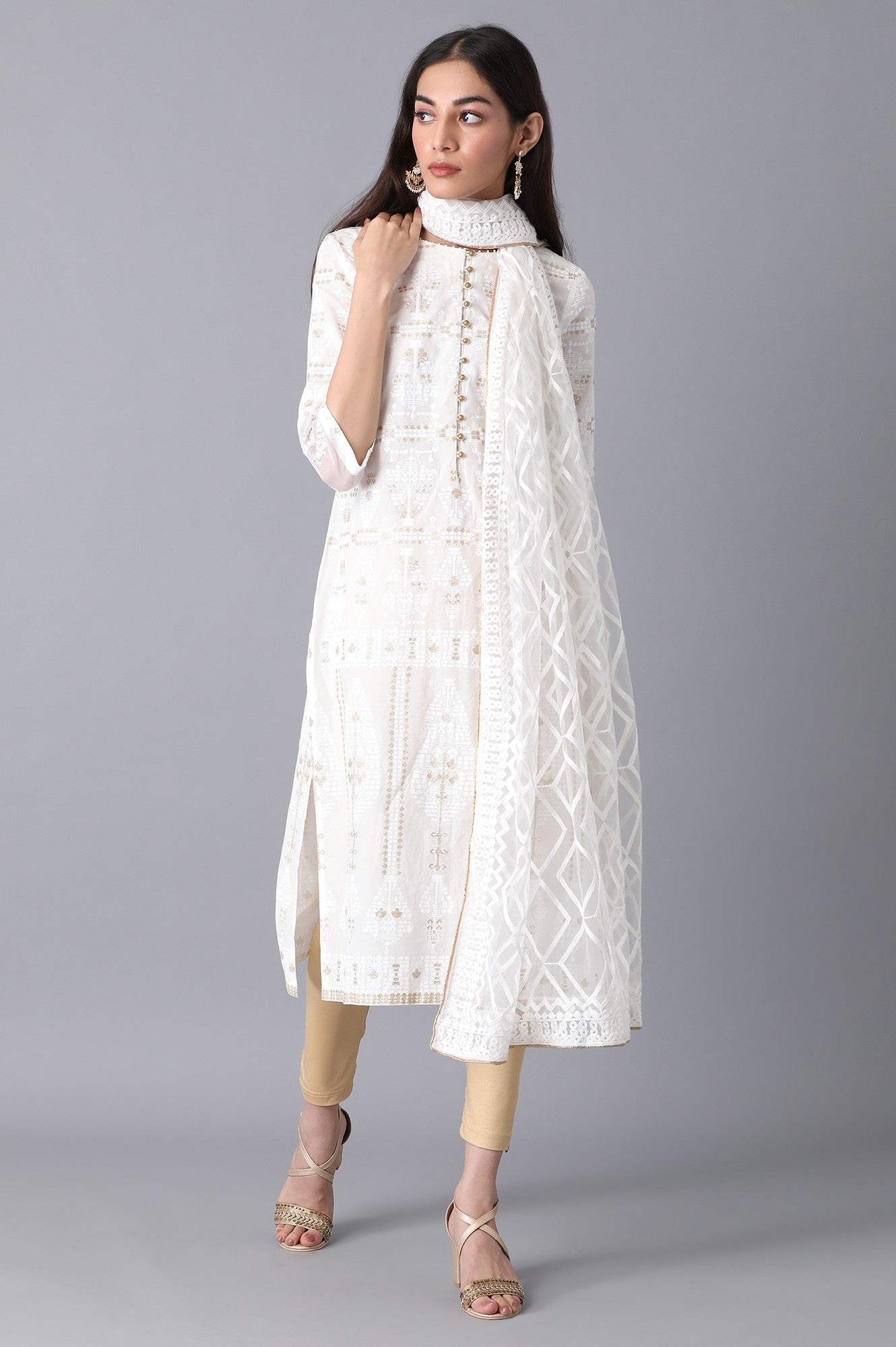 White Net Dupatta