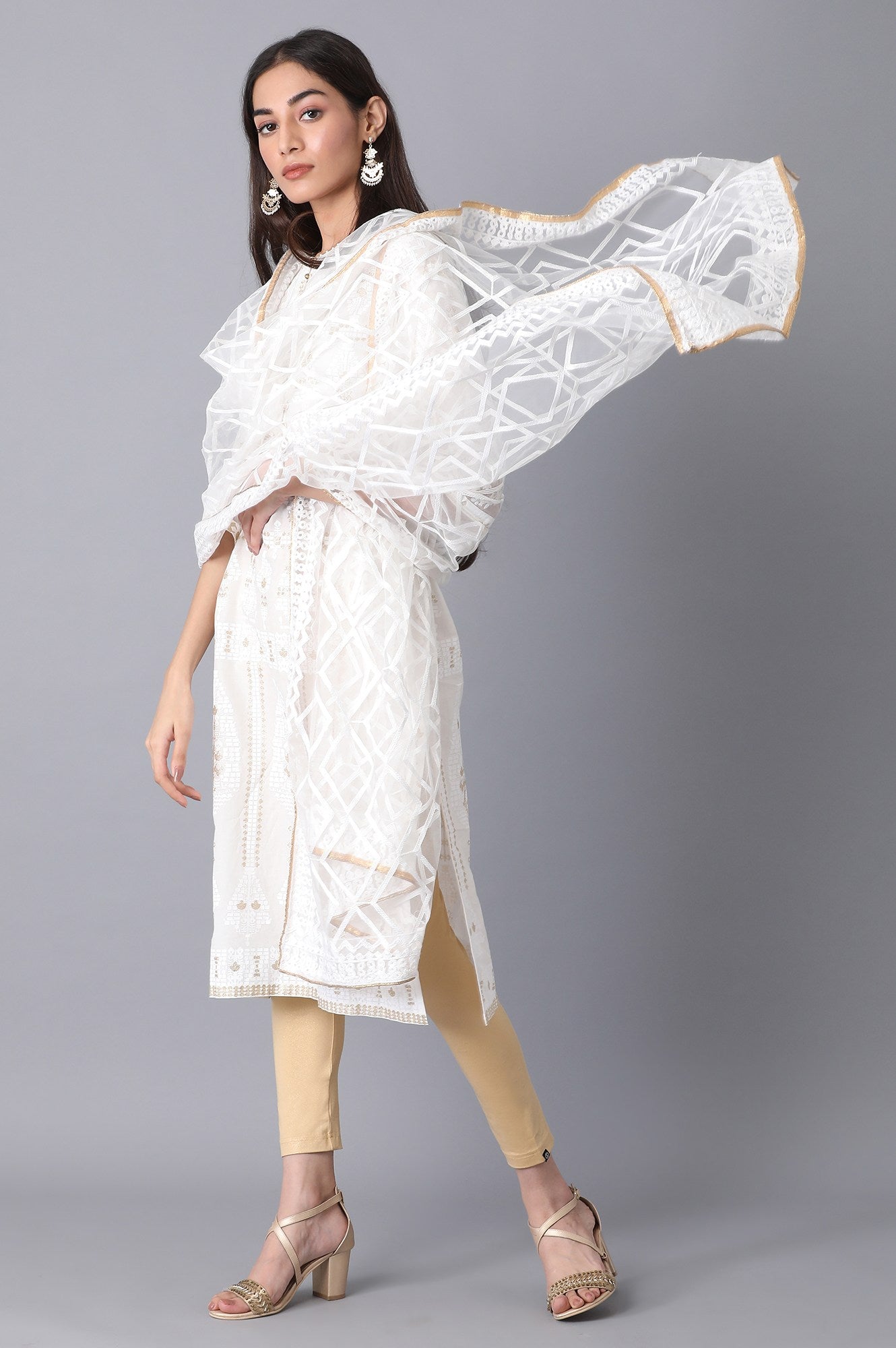 White Net Dupatta