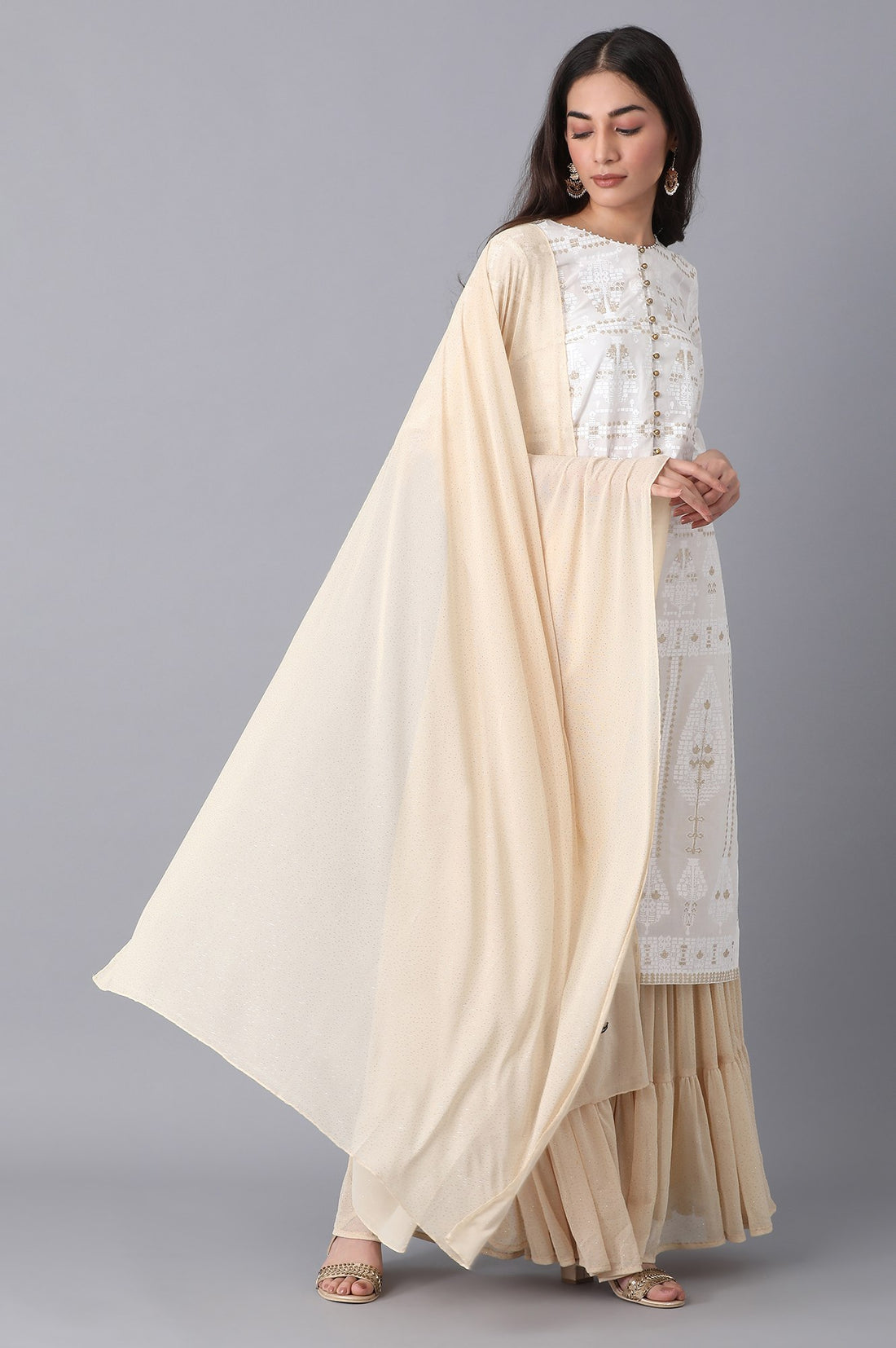 Golden Printed Dupatta