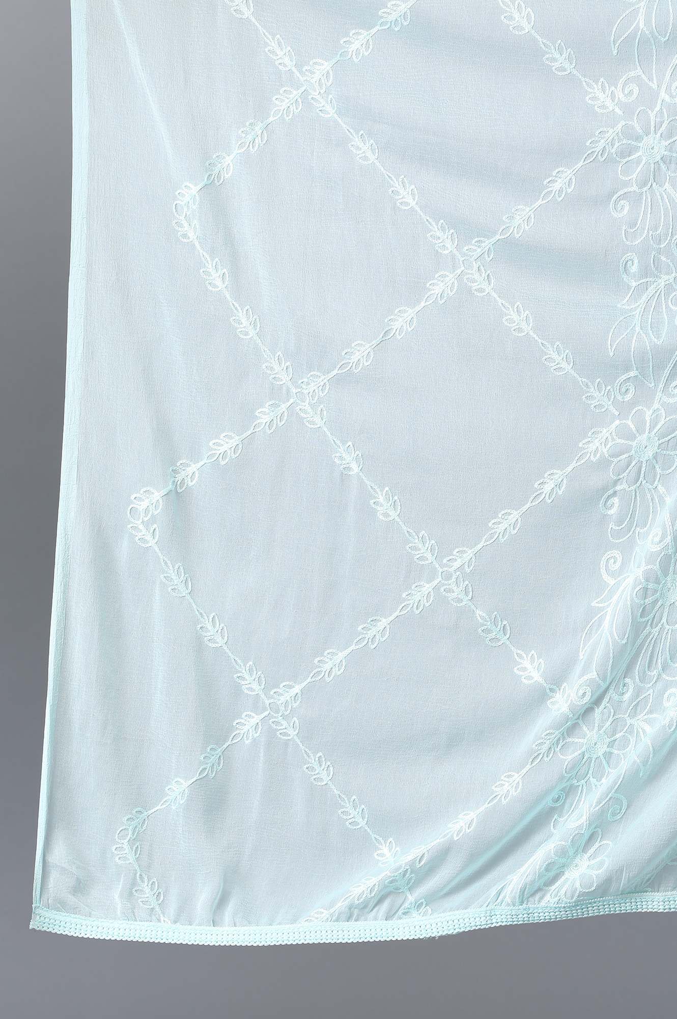 Light Blue Embroidered Dupatta