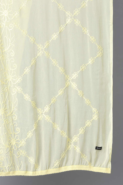 Light Yellow Embroidered Dupatta