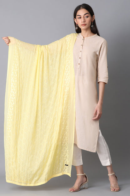 Yellow Embroidered Dupatta