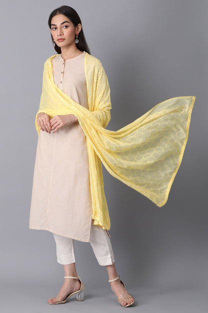 Yellow Embroidered Dupatta