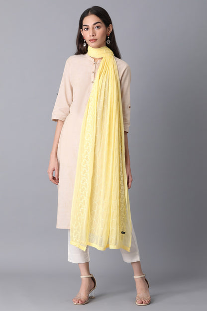 Yellow Embroidered Dupatta
