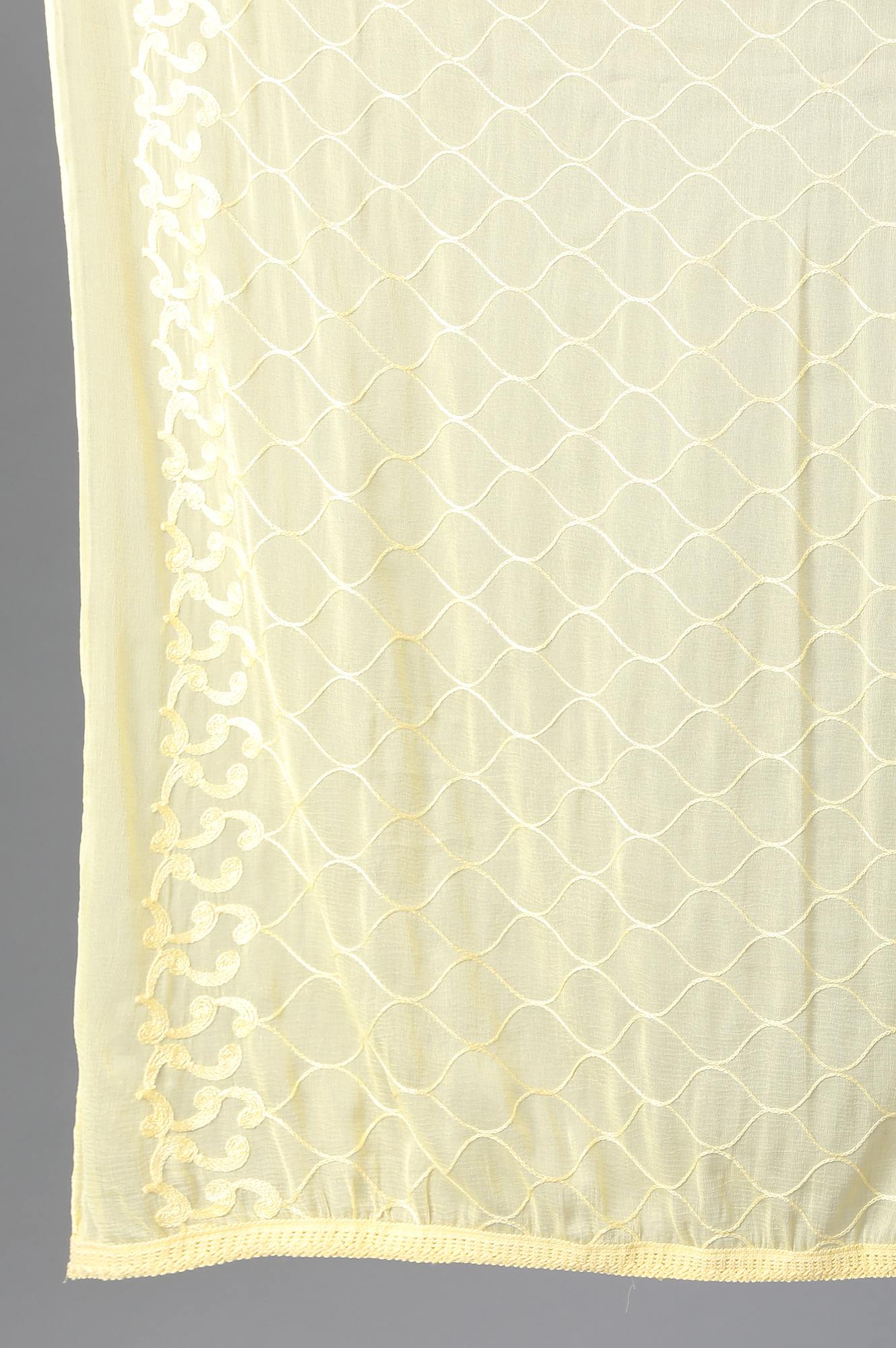 Yellow Embroidered Dupatta