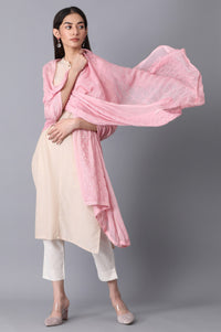 Pink Embroidered Dupatta