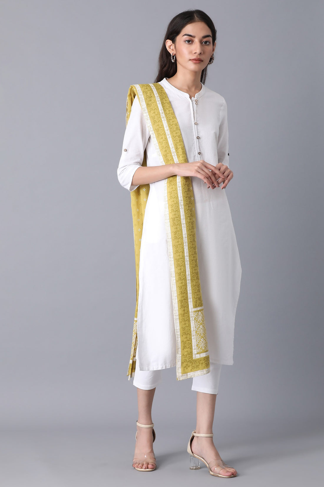 Gold Voile Printed Dupatta